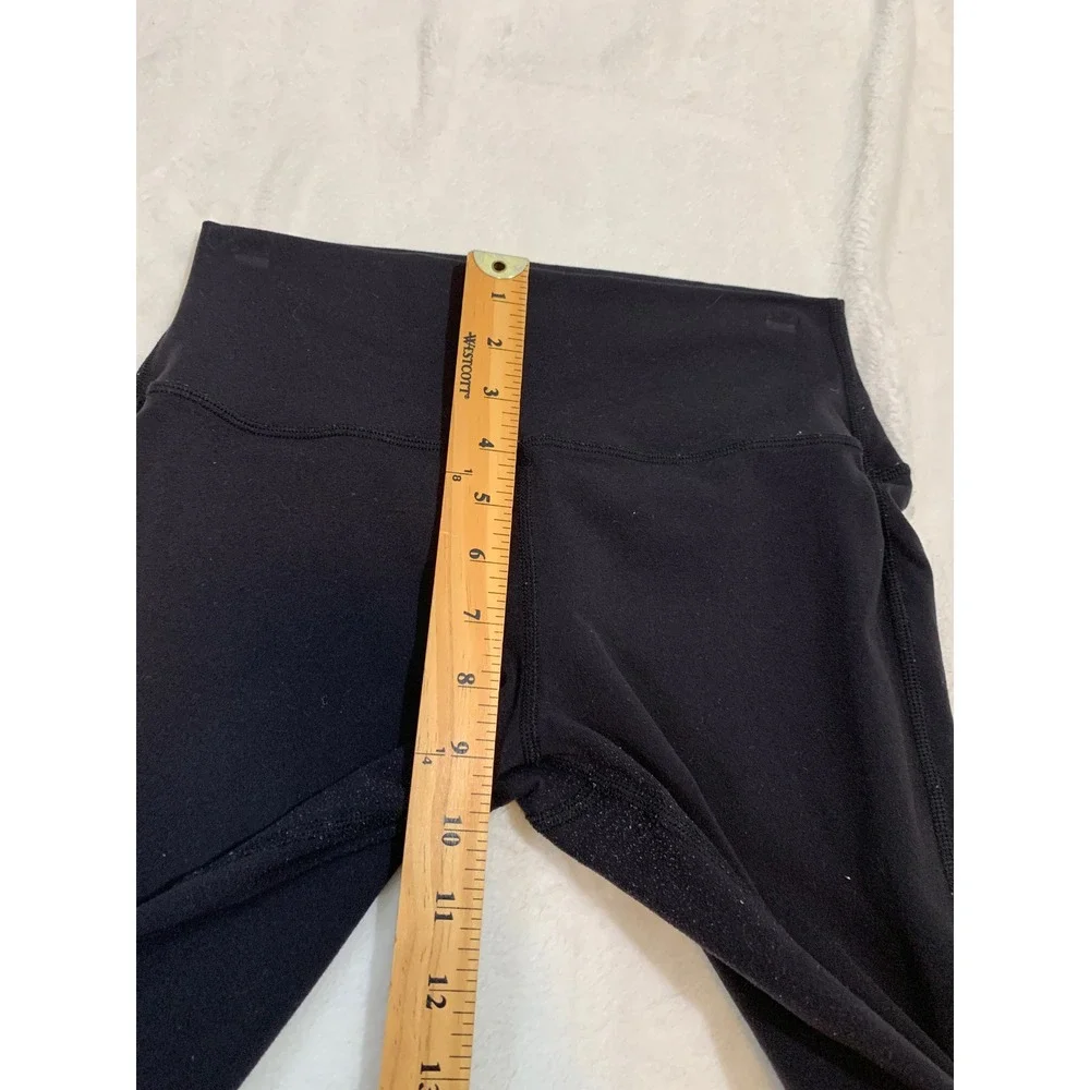 Alo Yoga Goddess Leggings Women Medium Black High Waist‎ Ribbed Scrunched Leg